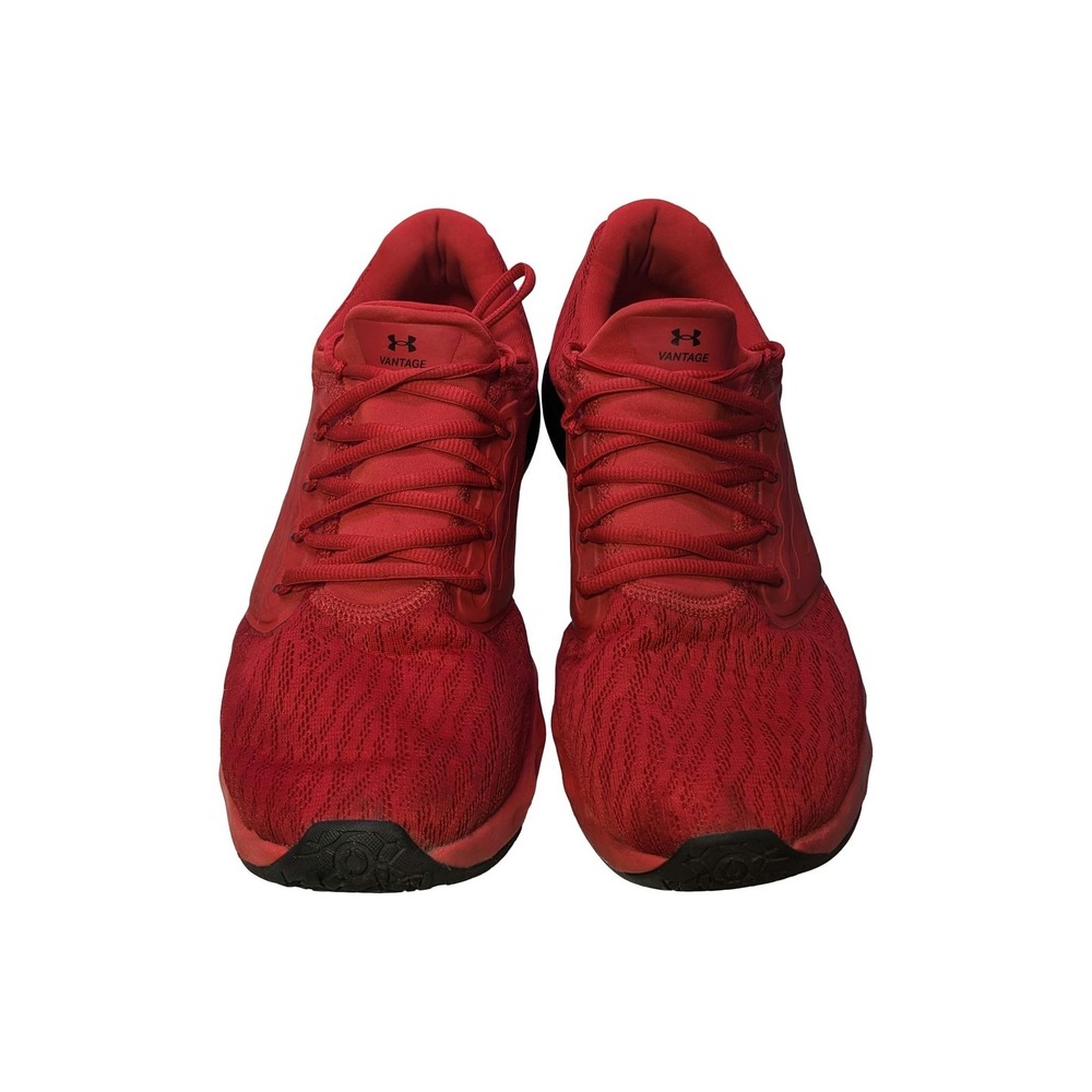UNDER ARMOUR VANTAGE MENS SIZE 12 RED KNIT CHARGED CUSHIONING SHOES EXCELLENT